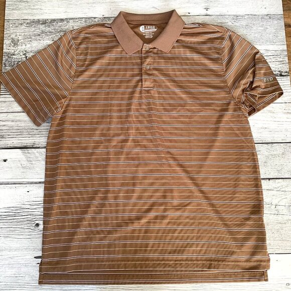 Izod XFG Striped Print Golf Polo Shirt - Picture 1 of 7
